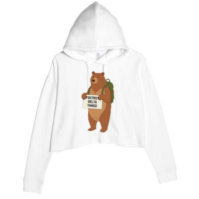 Bear Foxtrots Deltas Tangos Funny Bear Foxtrots Deltas Crop Fleece Hoodie
