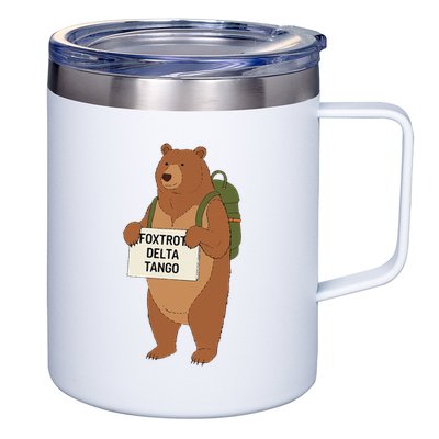 Bear Foxtrots Deltas Tangos Funny Bear Foxtrots Deltas 12oz Stainless Steel Coffee Mug