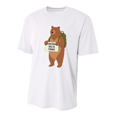 Bear Foxtrots Deltas Tangos Funny Bear Foxtrots Deltas Youth Performance Sprint T-Shirt