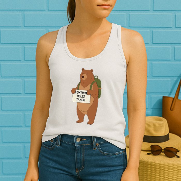 Bear Foxtrots Deltas Tangos Funny Bear Foxtrots Deltas Womens Tank Top