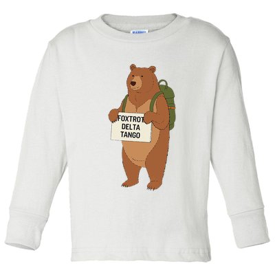 Bear Foxtrots Deltas Tangos Funny Bear Foxtrots Deltas Toddler Long Sleeve Shirt