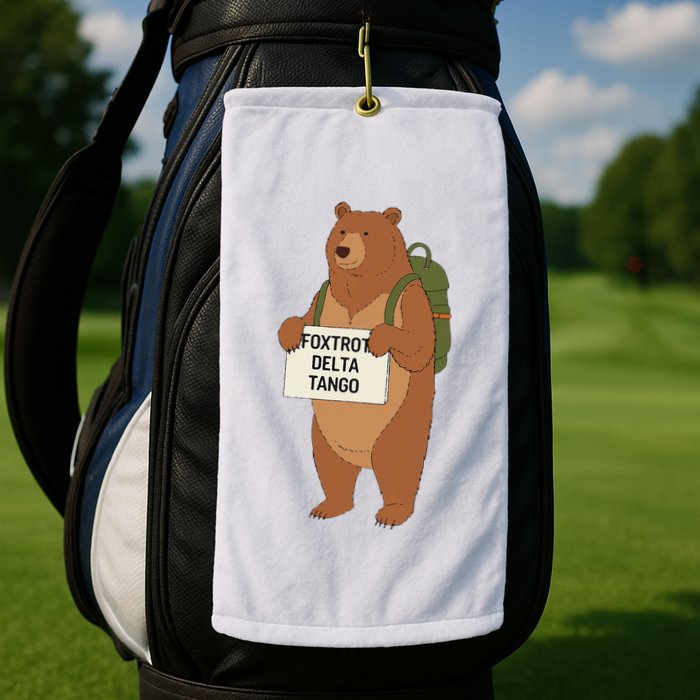 Bear Foxtrots Deltas Tangos Funny Bear Foxtrots Deltas Golf Towel