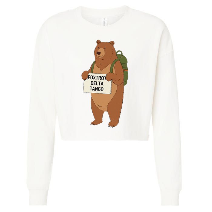 Bear Foxtrots Deltas Tangos Funny Bear Foxtrots Deltas Cropped Pullover Crew