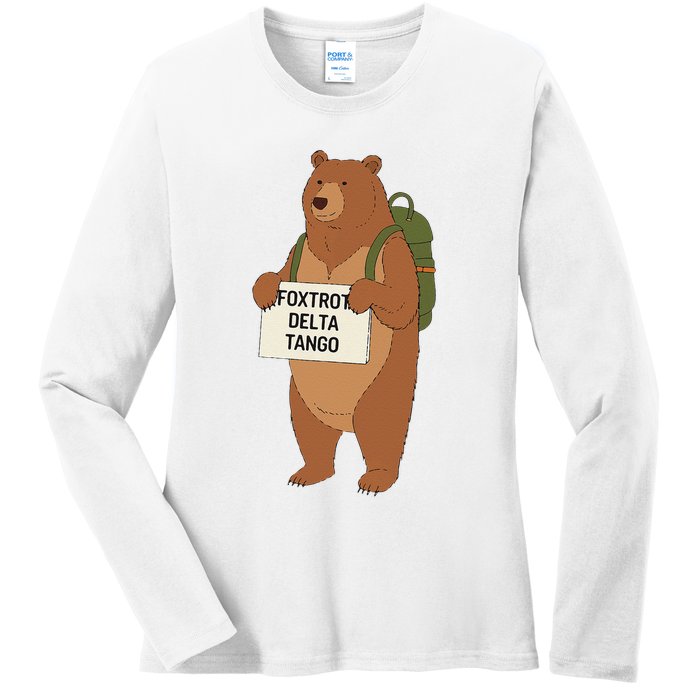 Bear Foxtrots Deltas Tangos Funny Bear Foxtrots Deltas Ladies Long Sleeve Shirt