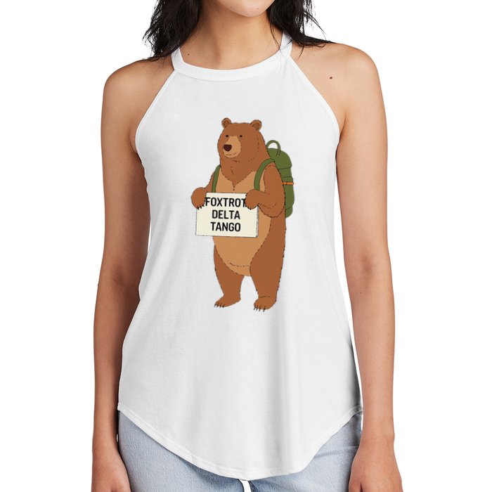 Bear Foxtrots Deltas Tangos Funny Bear Foxtrots Deltas Women's Perfect Tri Rocker Tank