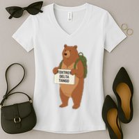 Bear Foxtrots Deltas Tangos Funny Bear Foxtrots Deltas Women's V-Neck T-Shirt
