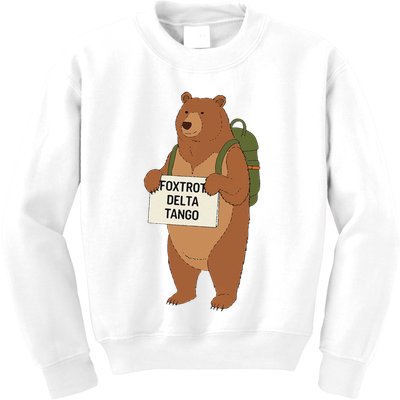 Bear Foxtrots Deltas Tangos Funny Bear Foxtrots Deltas Kids Sweatshirt
