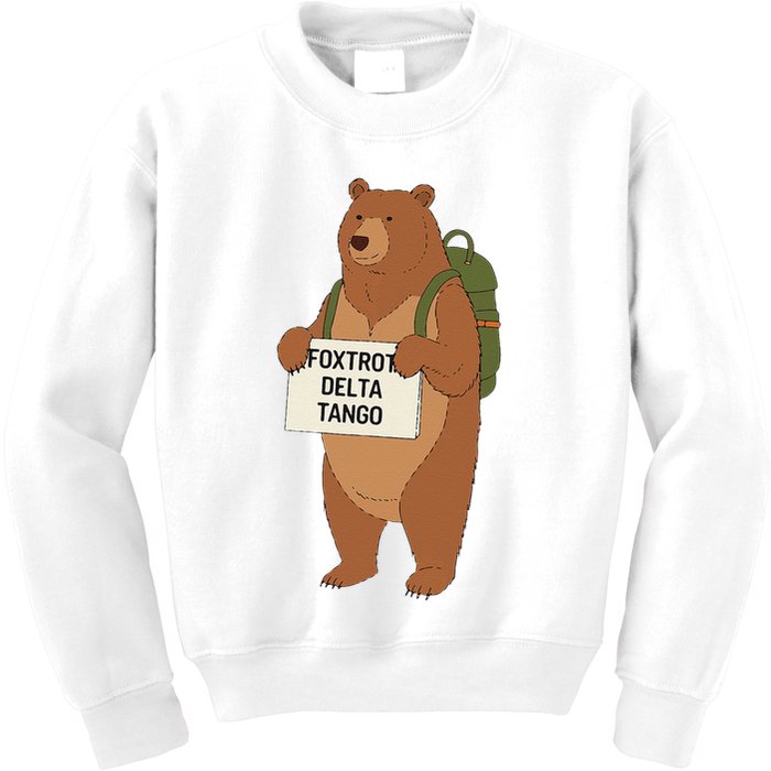 Bear Foxtrots Deltas Tangos Funny Bear Foxtrots Deltas Kids Sweatshirt
