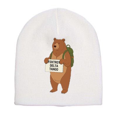 Bear Foxtrots Deltas Tangos Funny Bear Foxtrots Deltas Short Acrylic Beanie