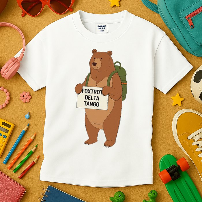 Bear Foxtrots Deltas Tangos Funny Bear Foxtrots Deltas Kids T-Shirt