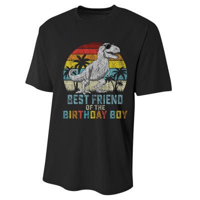 Best Friend Dinosaur Of The Birthday Matching Family Performance Sprint T-Shirt