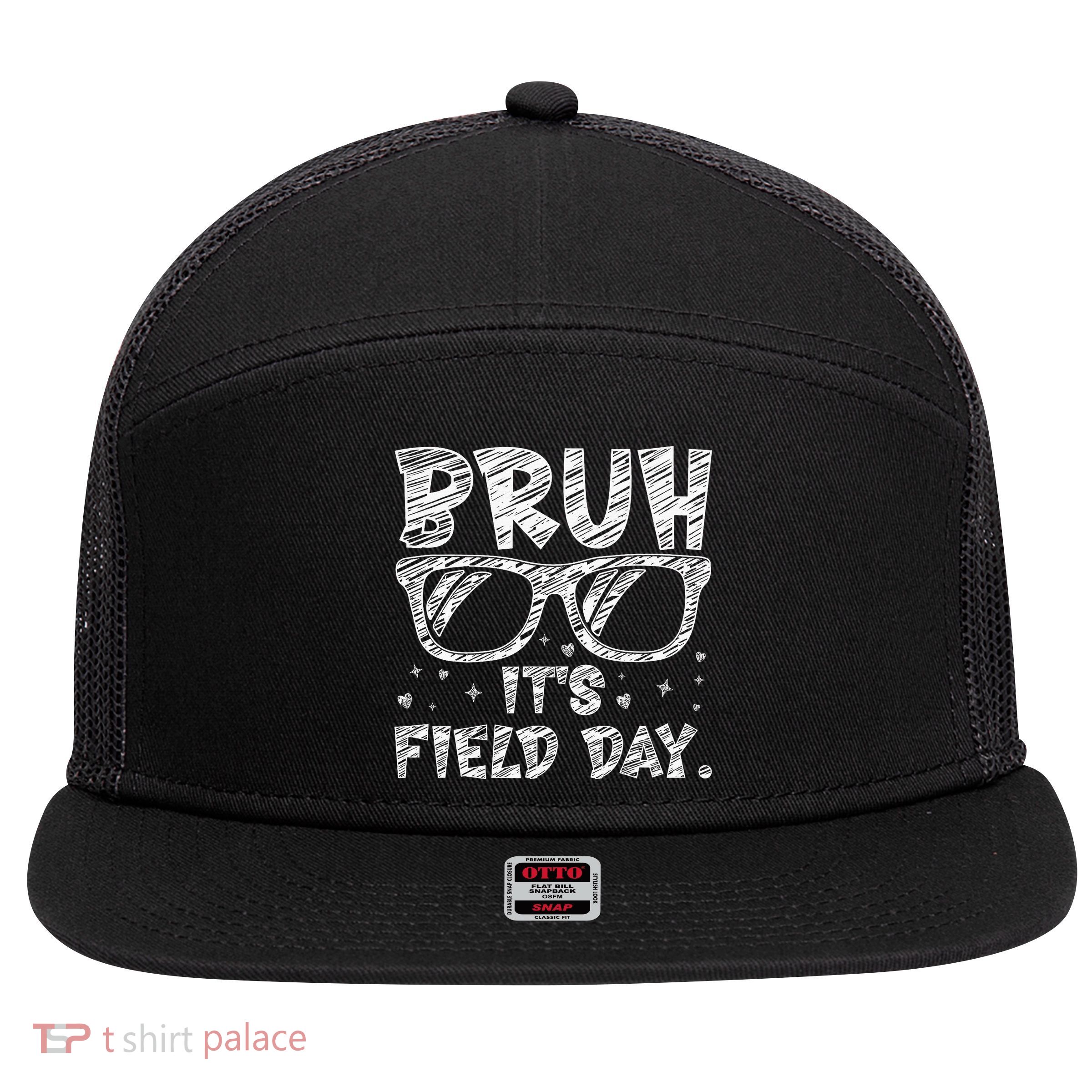 Bruh Field Day Teacher Happy Field Day Sunglasses 7 Panel Mesh Trucker Snapback Hat