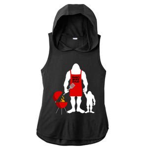 Barbecue Fathers Day Gift Bbq Bigfoot Worlds Best Dad Gift Ladies PosiCharge Tri-Blend Wicking Draft Hoodie Tank