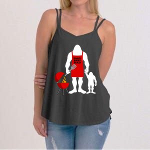 Barbecue Fathers Day Gift Bbq Bigfoot Worlds Best Dad Gift Women's Strappy Tank