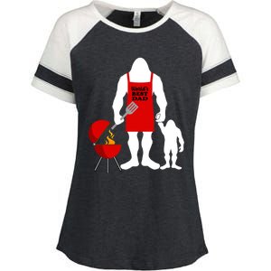 Barbecue Fathers Day Gift Bbq Bigfoot Worlds Best Dad Gift Enza Ladies Jersey Colorblock Tee