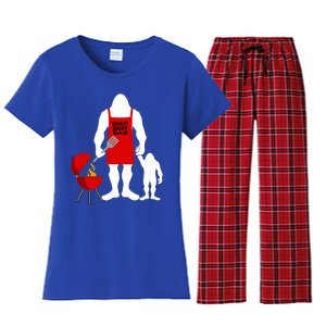 Barbecue Fathers Day Gift Bbq Bigfoot Worlds Best Dad Gift Women's Flannel Pajama Set