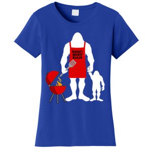 Barbecue Fathers Day Gift Bbq Bigfoot Worlds Best Dad Gift Women's T-Shirt