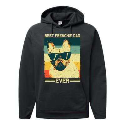 Best Frenchie Dad Design Father French Bulldog Lovers Performance Fleece Hoodie