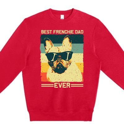 Best Frenchie Dad Design Father French Bulldog Lovers Premium Crewneck Sweatshirt