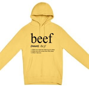 Beef Funny Definition Premium Pullover Hoodie