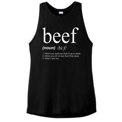 Beef Funny Definition Ladies PosiCharge Tri-Blend Wicking Tank