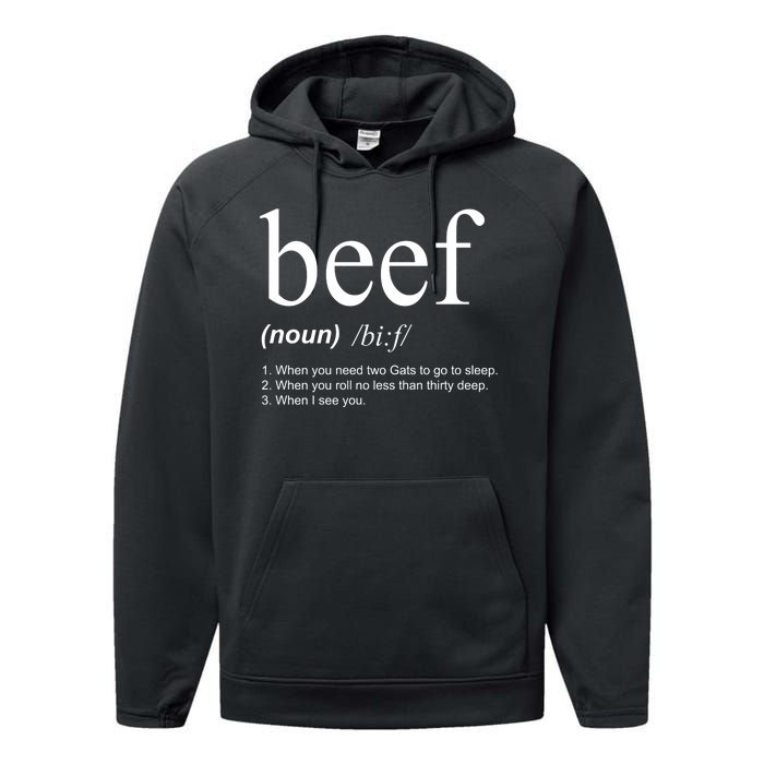 Beef Funny Definition Performance Fleece Hoodie