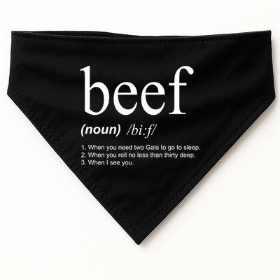 Beef Funny Definition USA-Made Doggie Bandana