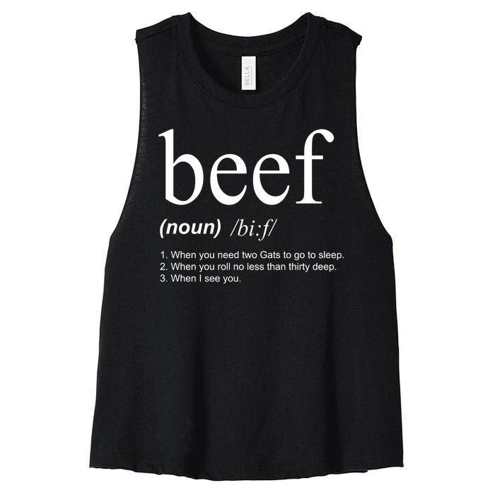 Beef Funny Definition Women's Racerback Cropped Tank