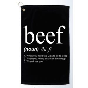 Beef Funny Definition Platinum Collection Golf Towel