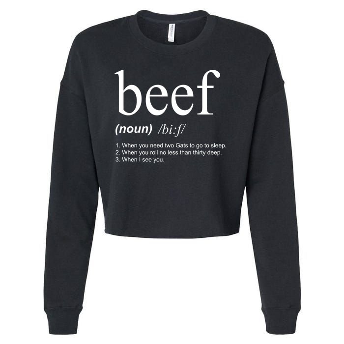 Beef Funny Definition Cropped Pullover Crew