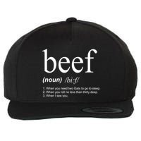 Beef Funny Definition Wool Snapback Cap