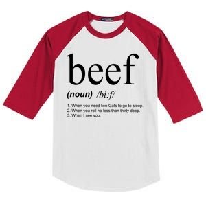 Beef Funny Definition Kids Colorblock Raglan Jersey