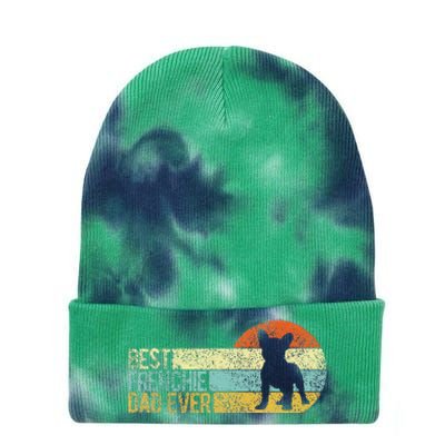 Best Frenchie Dad Ever Frenchie Papa French Bulldog Owner Tie Dye 12in Knit Beanie