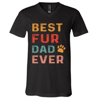 Best Fur Dad Ever Funny Sayings Fathers Day Dog Lovers V-Neck T-Shirt