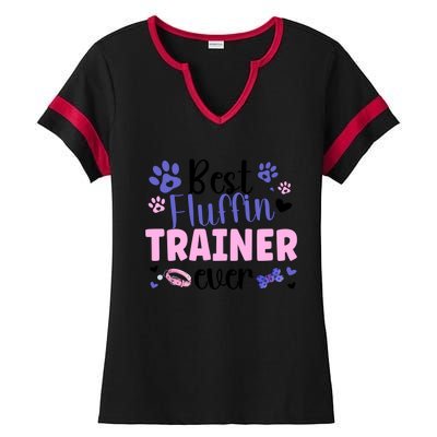 Best Fluffin' Dog Trainer Ever Dog Training Gift Ladies Halftime Notch Neck Tee