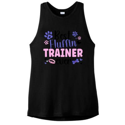 Best Fluffin' Dog Trainer Ever Dog Training Gift Ladies PosiCharge Tri-Blend Wicking Tank