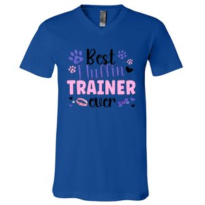 Best Fluffin' Dog Trainer Ever Dog Training Gift V-Neck T-Shirt