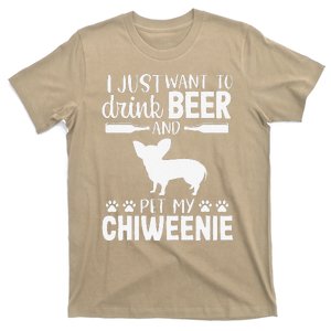 Beer Funny Dog Owner Lover Chiweenie Dog Mom Dad Gift T-Shirt