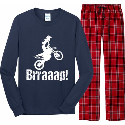 Brraaap Funny Dirt Bike Motocross For Riders Long Sleeve Pajama Set