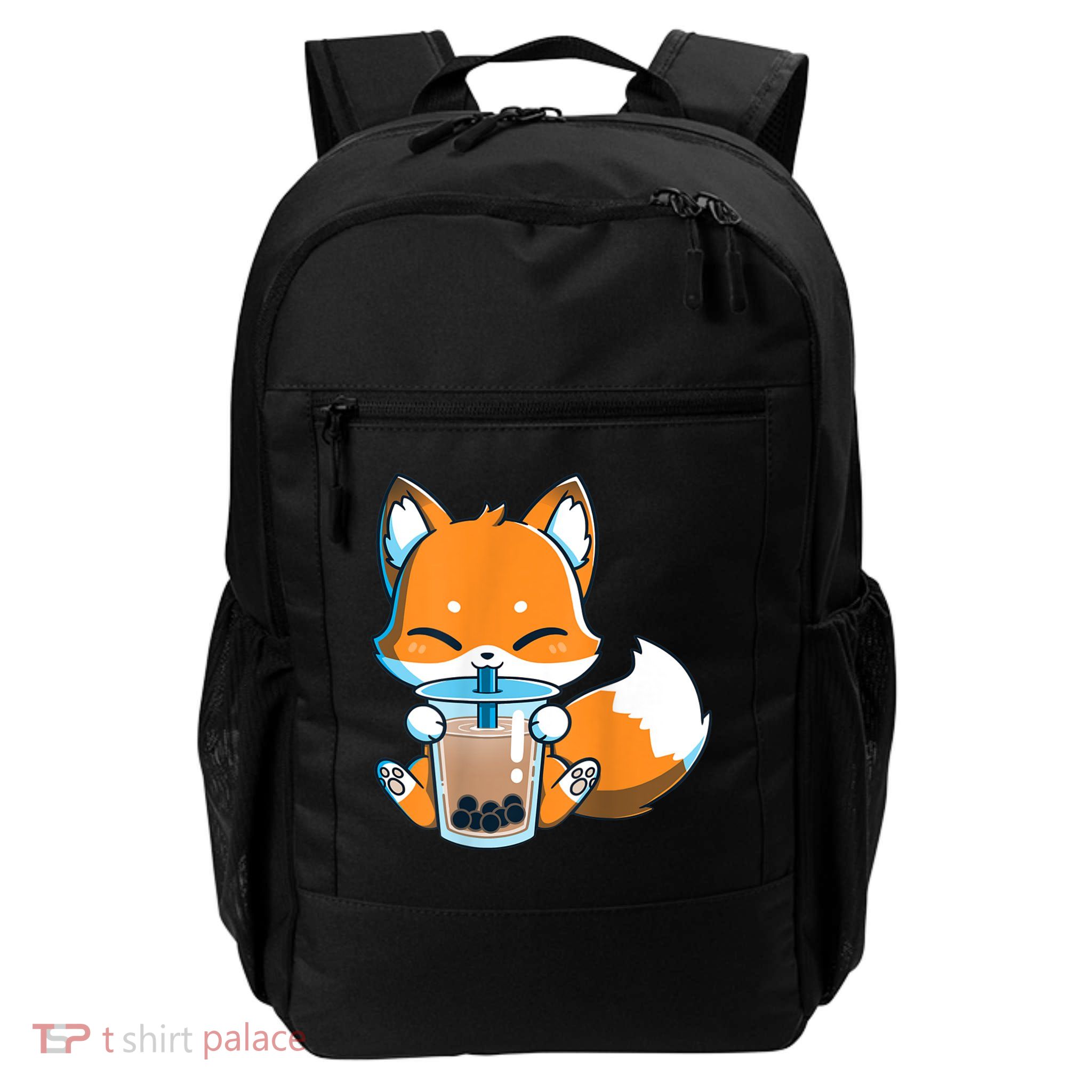 Boba Fox Drinking Cute Kawaii Japanese Foxy Anime Daily Commute Backpack