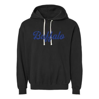 Buffalo Football Distressed Garment-Dyed Fleece Hoodie
