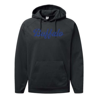 Buffalo Football Distressed Performance Fleece Hoodie