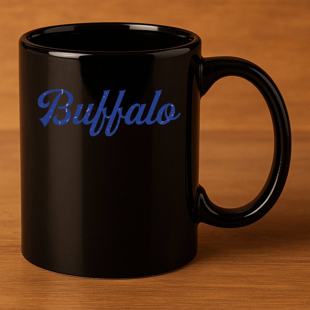 Buffalo Football Distressed 11oz C Handle Ceramic Mug