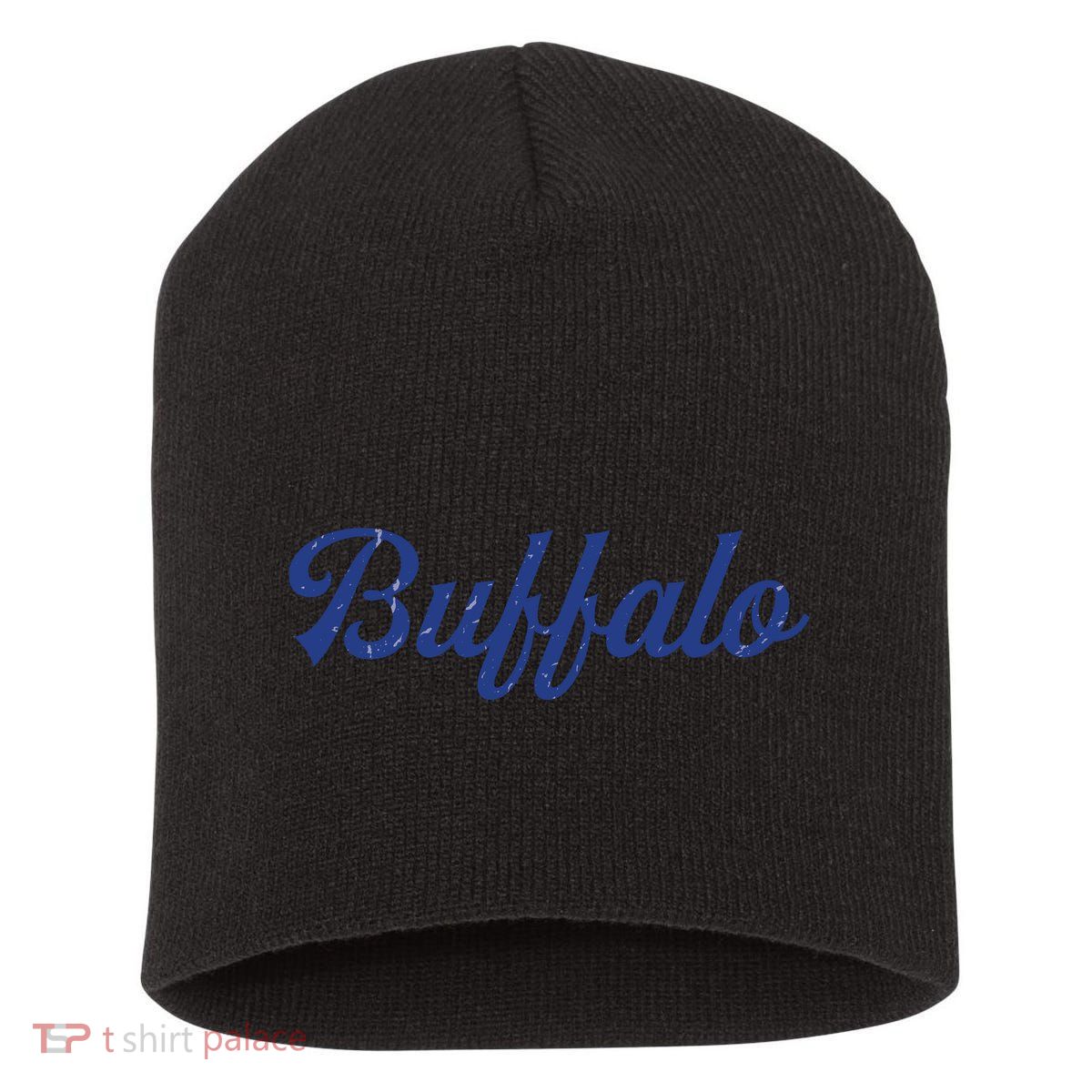 Buffalo Football Distressed Short Acrylic Beanie