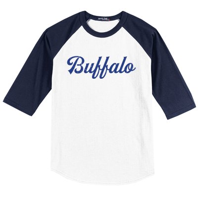 Buffalo Football Distressed Baseball Sleeve Shirt