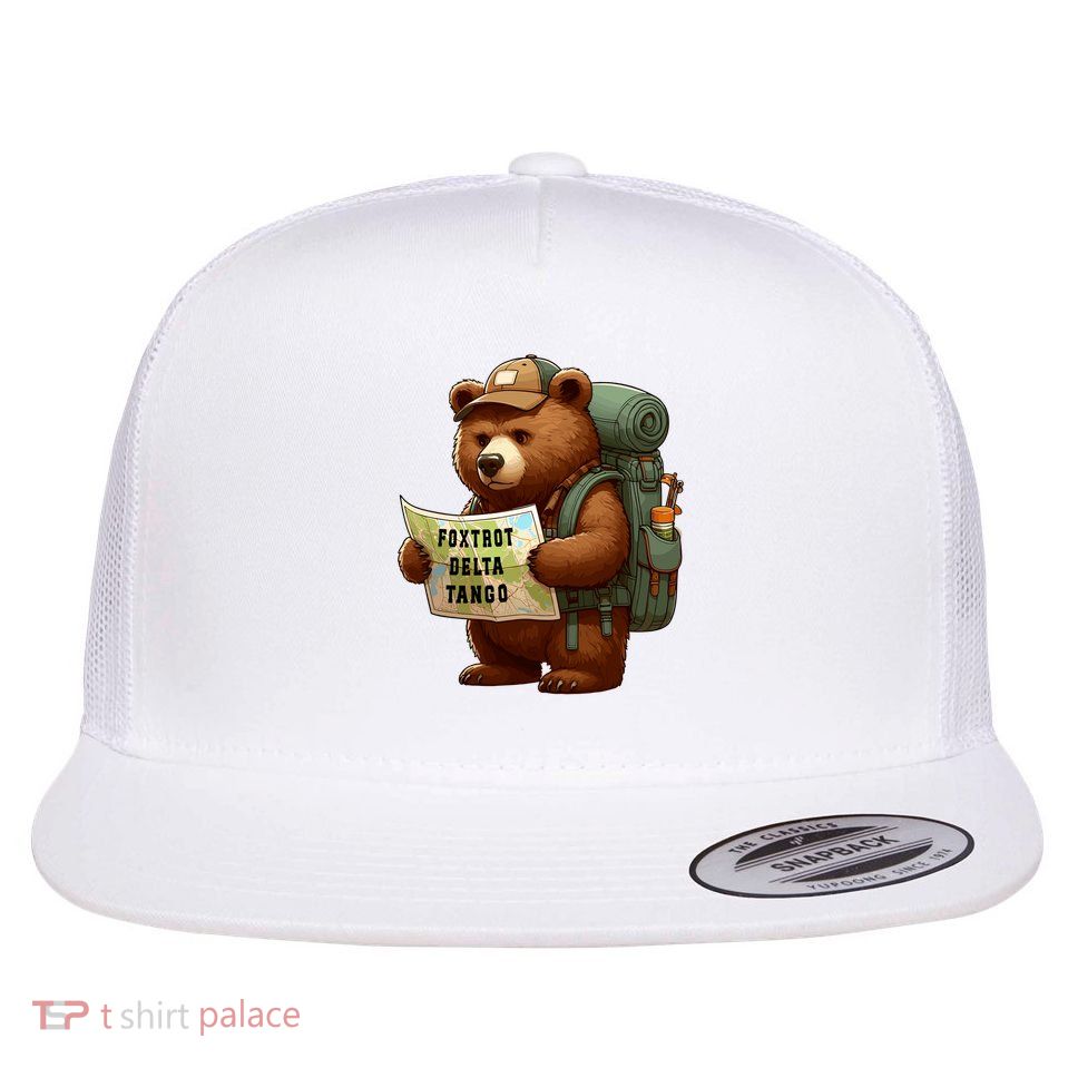 Bear Foxtrots Deltas Tangos Flat Bill Trucker Hat