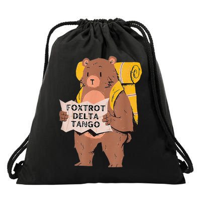 Bear Foxtrots Deltas Tangos Funny Bear Foxtrots Deltas Drawstring Bag