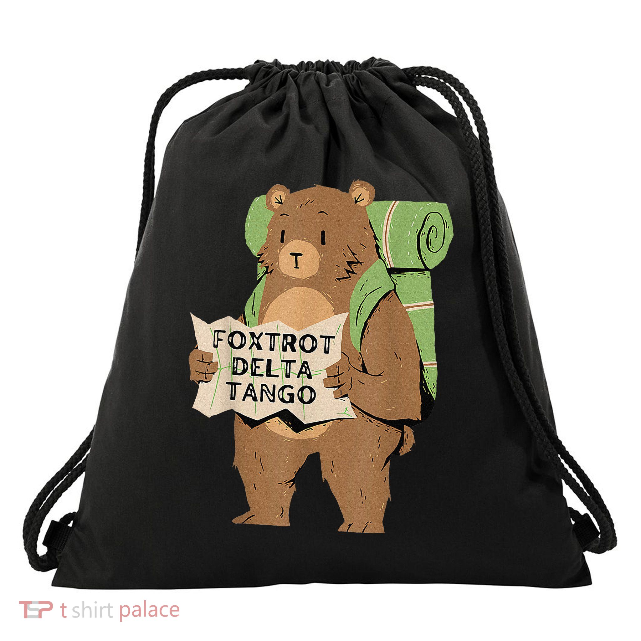 Bear Foxtrots Deltas Tangos Drawstring Bag