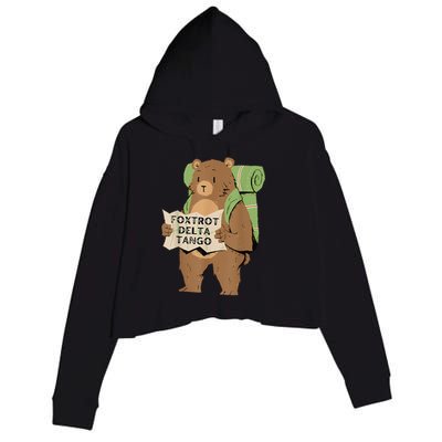 Bear Foxtrots Deltas Tangos Crop Fleece Hoodie