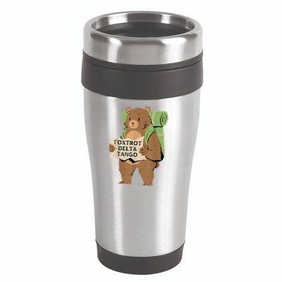 Bear Foxtrots Deltas Tangos 16oz Travel Tumbler